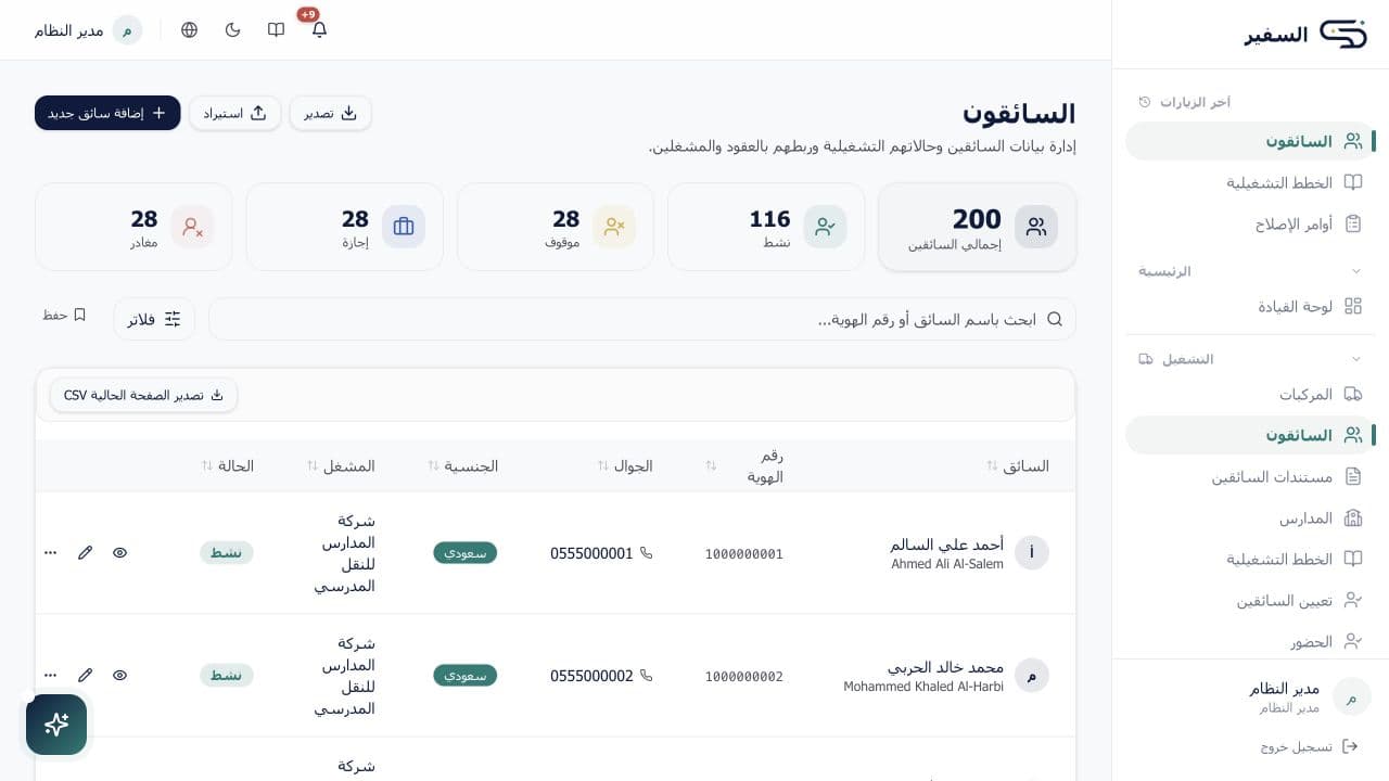 لقطة شاشة من السائقون ووثائقهم